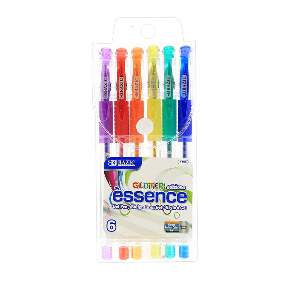 Bazic Products 17080 6 Pastel Color Essence Gel Pen w/ Cushion Grip - Pack of 24