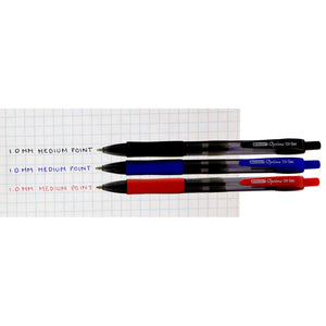 Optima Blue Oil-Gel Ink Retractable Pen w/ Grip (3/Pack)