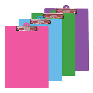 PVC Standard Clipboard Bright Color w/ Low Profile Clip