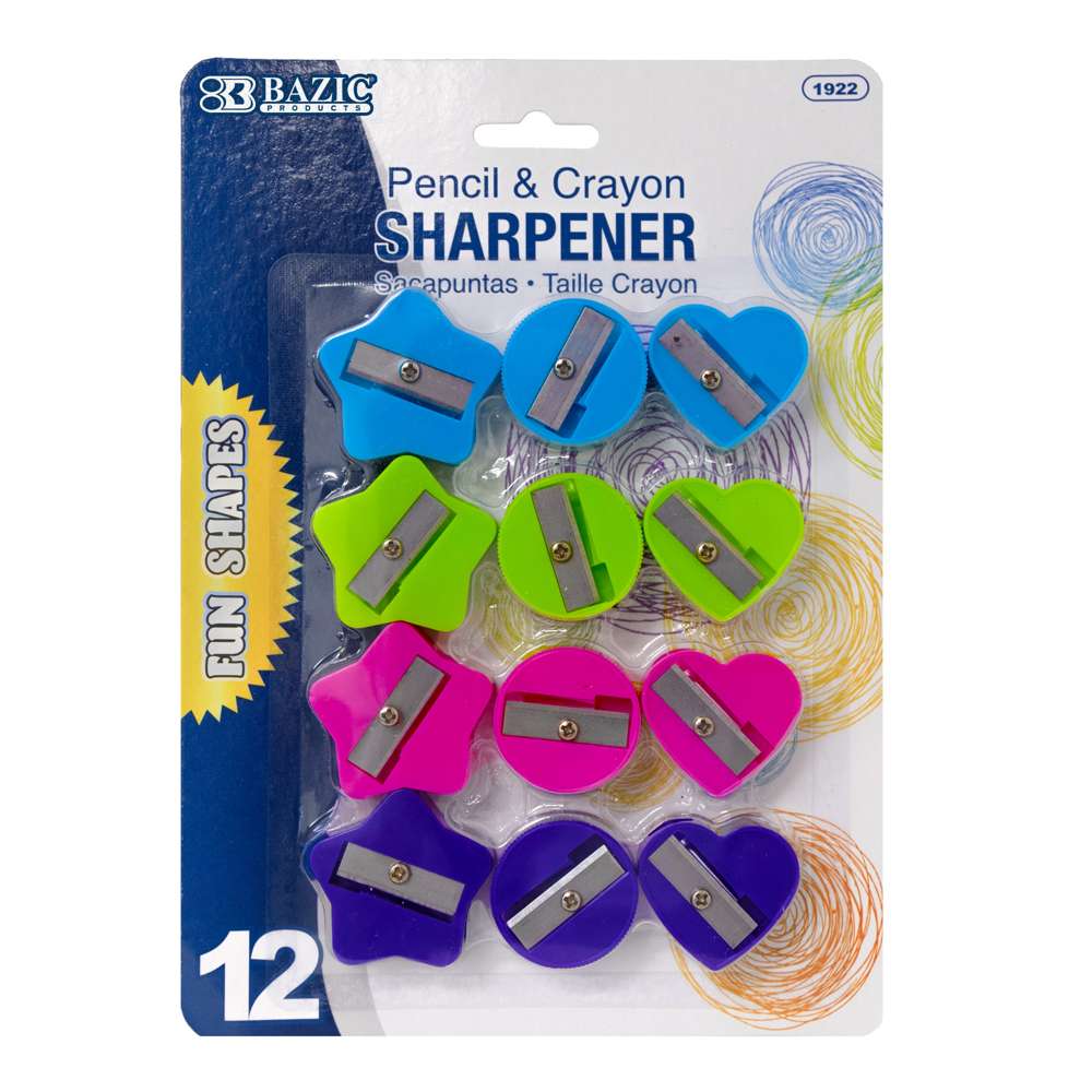 Bazic Single Blade Round Pencil Sharpener (12/Pack) Box - 24 Units @ per Unit