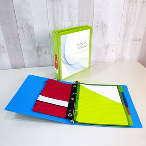 1" Lime Green 3-Ring View Binder w/ 2-Pockets - Bazicstore