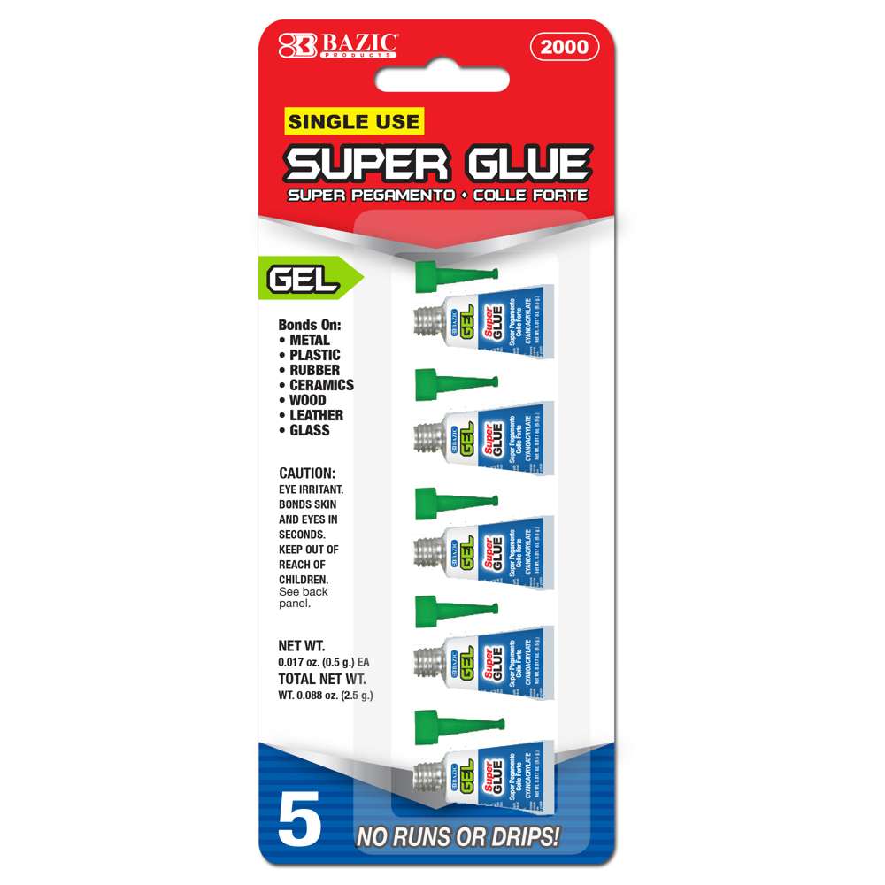 Super Glue Gel 0.017 oz (0.5g)(5/Pack)
