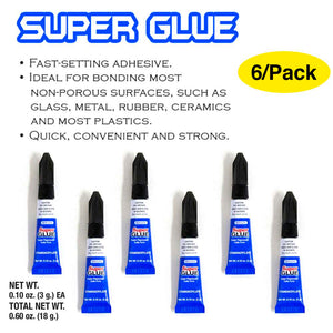Super Glue 0.10 oz (3g)(6/Pack)