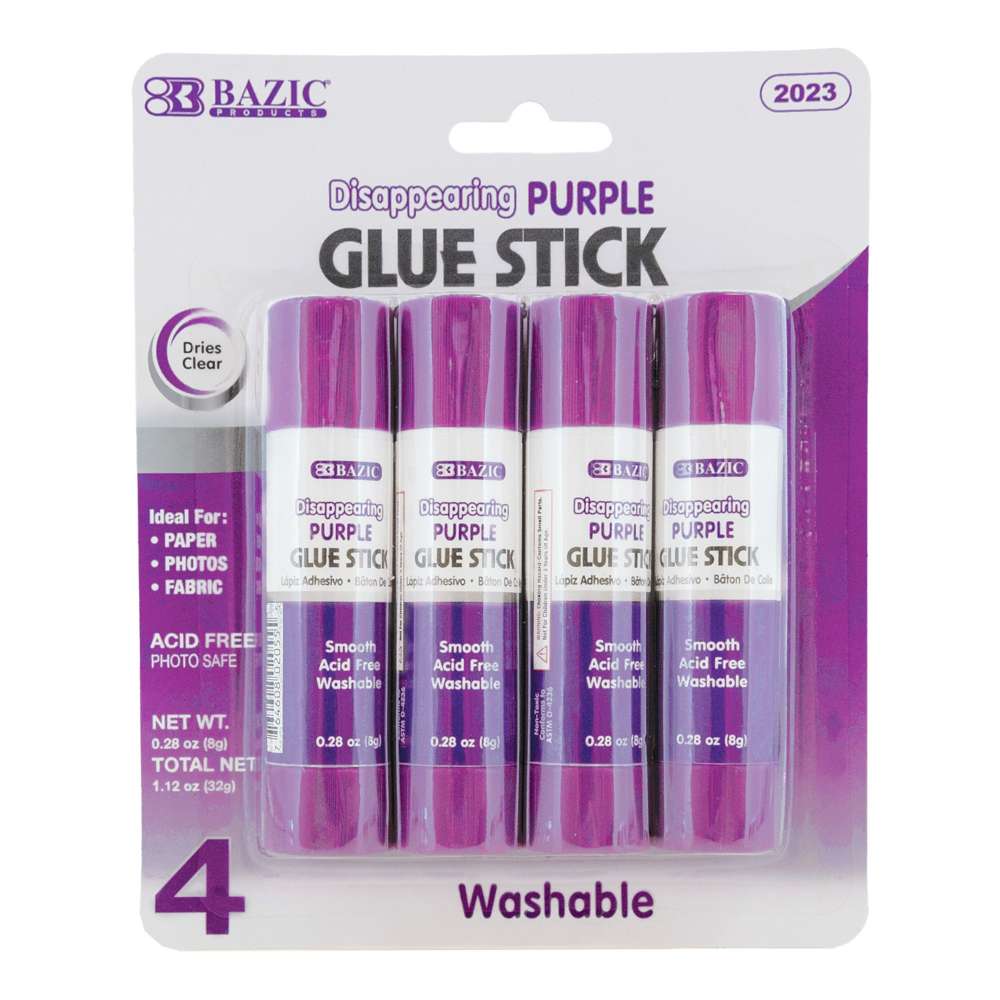 Universal® 74748 Permanent Glue Stick, .28 oz, Stick, Purple, 12/Pack
