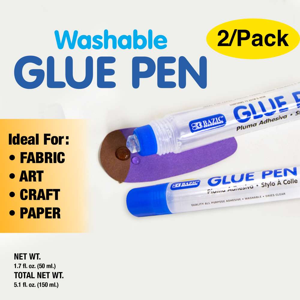 BAZIC Clear Glue Pen 1.7 oz (50 mL)(2/Pack) - Bazicstore