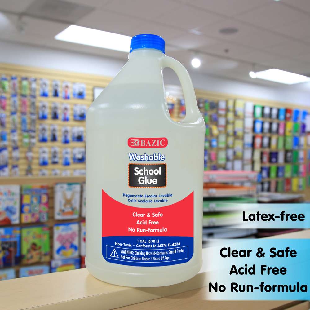 Elmer's Liquid School Glue, Clear, Washable, 1 Gallon - Great  for Making Slime : Office Products