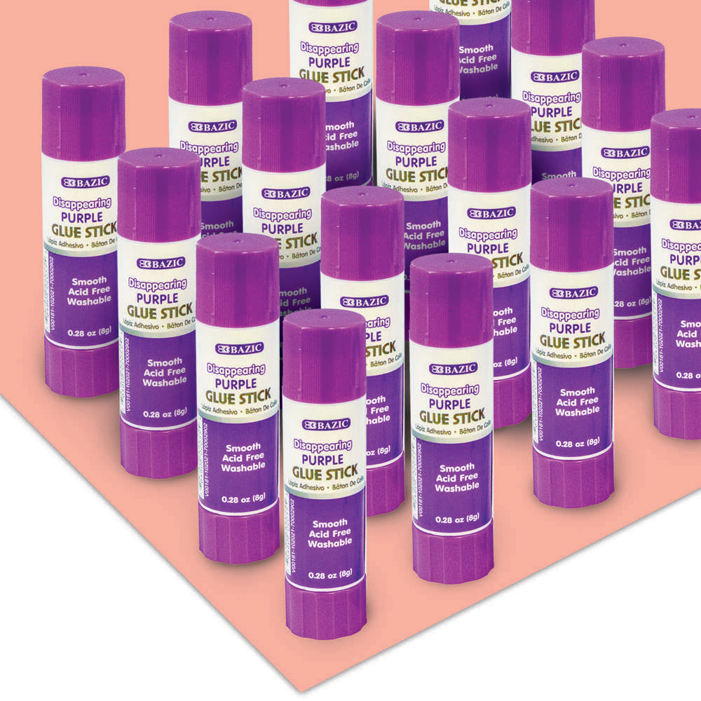 Wholesale 0.28 oz Glue Sticks - Purple, Washable - DollarDays