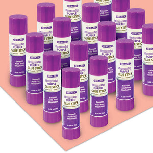 Glue Stick Washable Disappearing Purple 0.28 oz (12 Sticks)