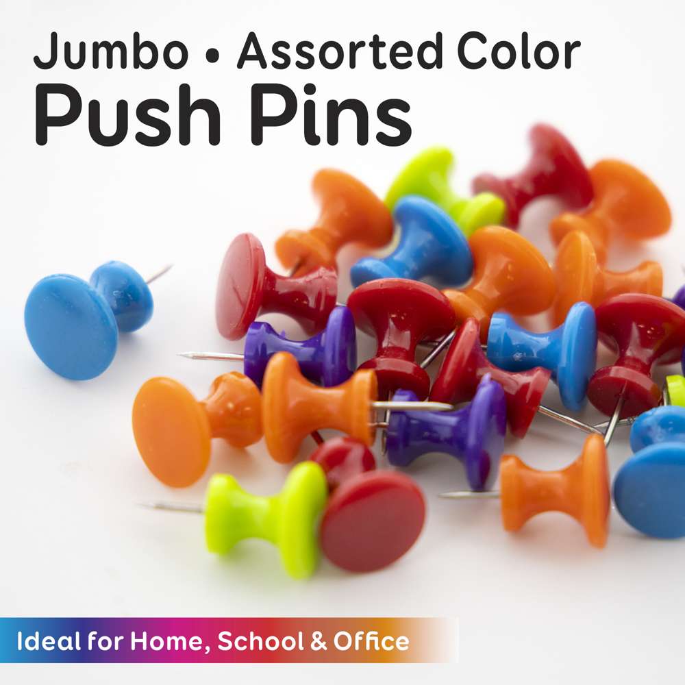 BAZIC Clear Push Pins, 100 Per Pack