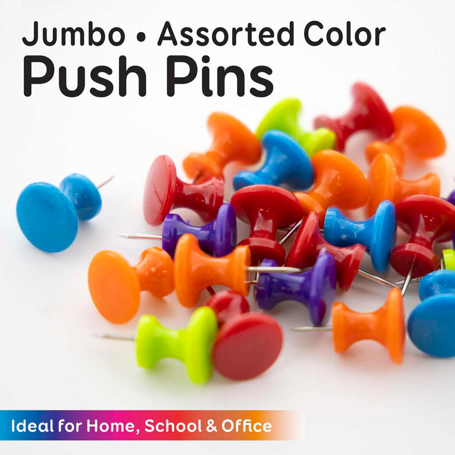 100 Push Pins for Sewing and Crafts. 25 Pack 5 Colors Blue Push Pins Red  Push Pins Yellow Push Pins White Pushpins Green Push Pins 