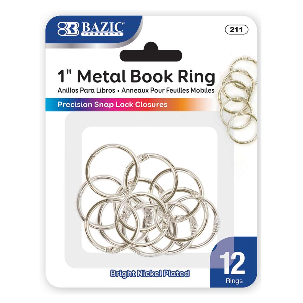 12 Pieces 2 1/2 Inch Metal Loose Leaf Binder Rings Large Book Ring Easy