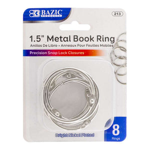 1.5" Metal Book Rings (8/Pack)