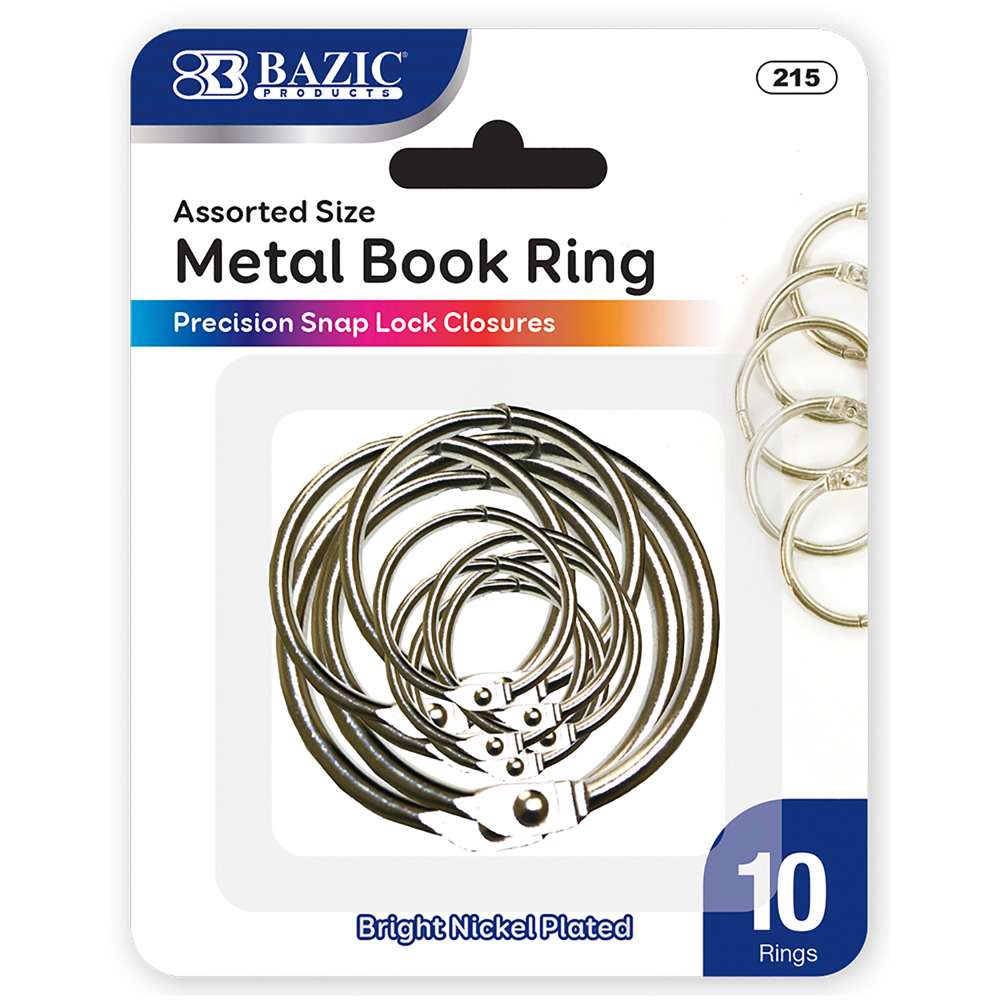 Assorted Size Metal Book Rings
