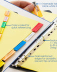 Paper Dividers w/ 8-Insertable Color Tabs