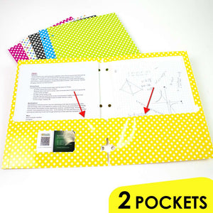 2 Pockets Fashion Portfolios - Polka Dot