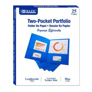 2-Pockets Portfolios Premium Blue Color (25/Box)