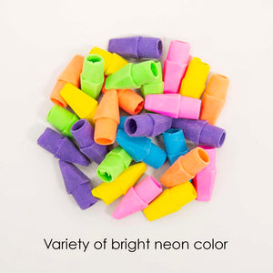 Neon Pencil TopArrowhead Caps Tops Eraser (50/Pack)3-Pack - G8 Central