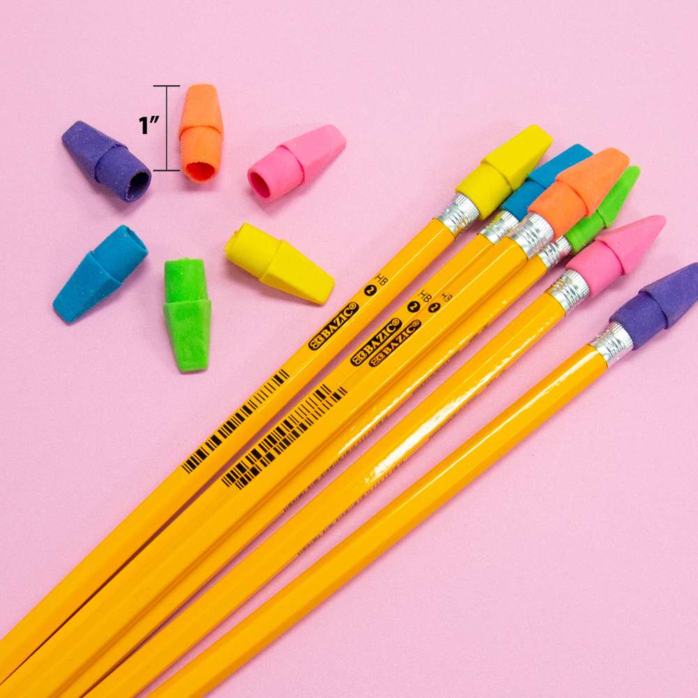 Neon Funny Face Pencil Top Erasers