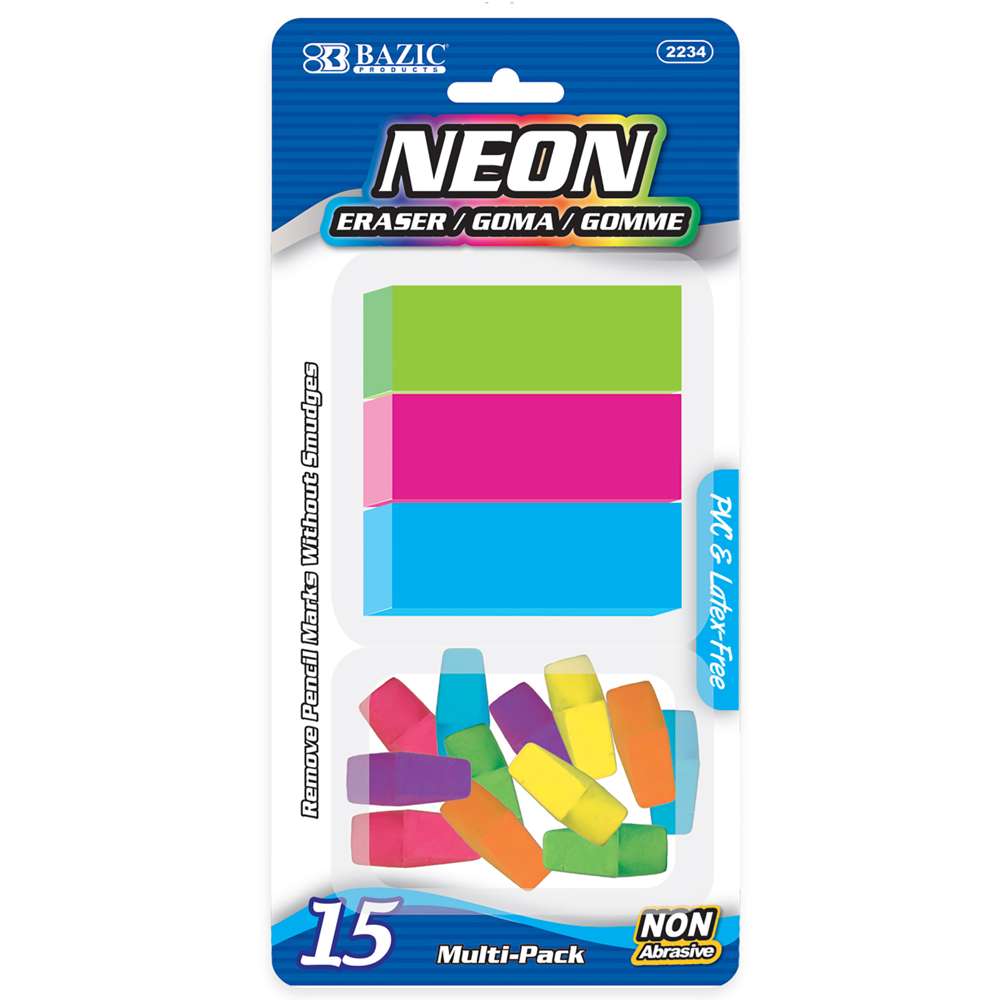 Neon Eraser Sets ( 15/Pack)