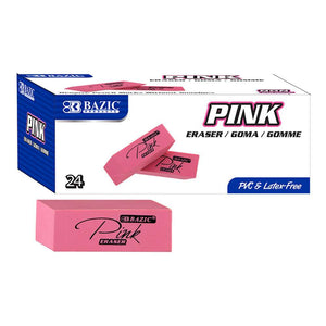 Pink Bevel Eraser (24/Pack)