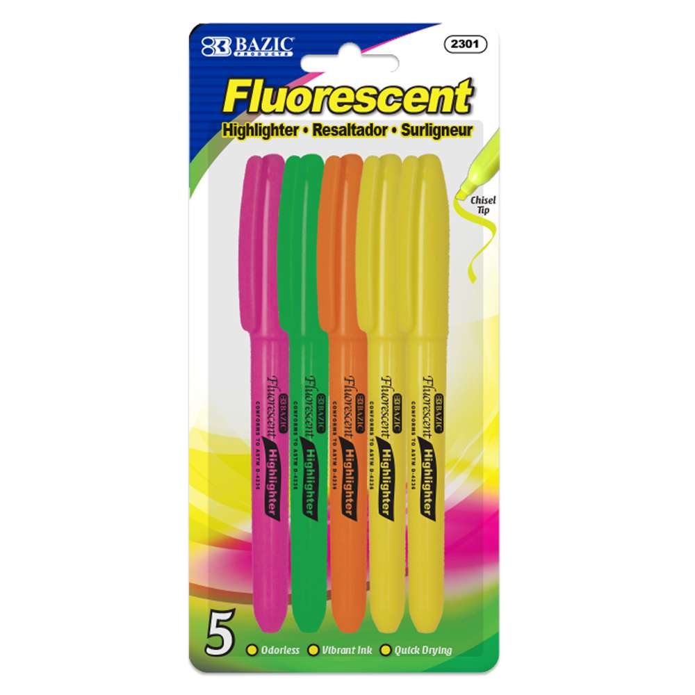 12 Pack Neon Yellow Highlighter Markers Chisel Tip Quick Dry