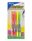Pen Style Fluorescent Color Liquid Highlighters (4/Pack)