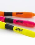 Yellow Desk Style Fluorescent Highlighters w/ Cushion Grip (3/Pack)