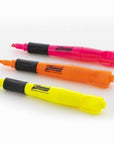 Yellow Desk Style Fluorescent Highlighters w/ Cushion Grip (3/Pack)