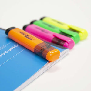 Fluorescent Highlighters w/ Pocket Clip (3/Pack)