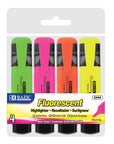 Fluorescent Highlighters w/ Pocket Clip (4/Pack)