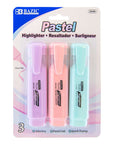 Pastel Highlighters w/ Pocket Clip (3/Pack)