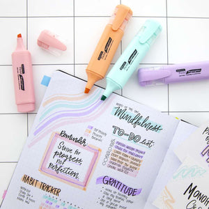 Pastel Highlighters w/ Pocket Clip (4/Pack)