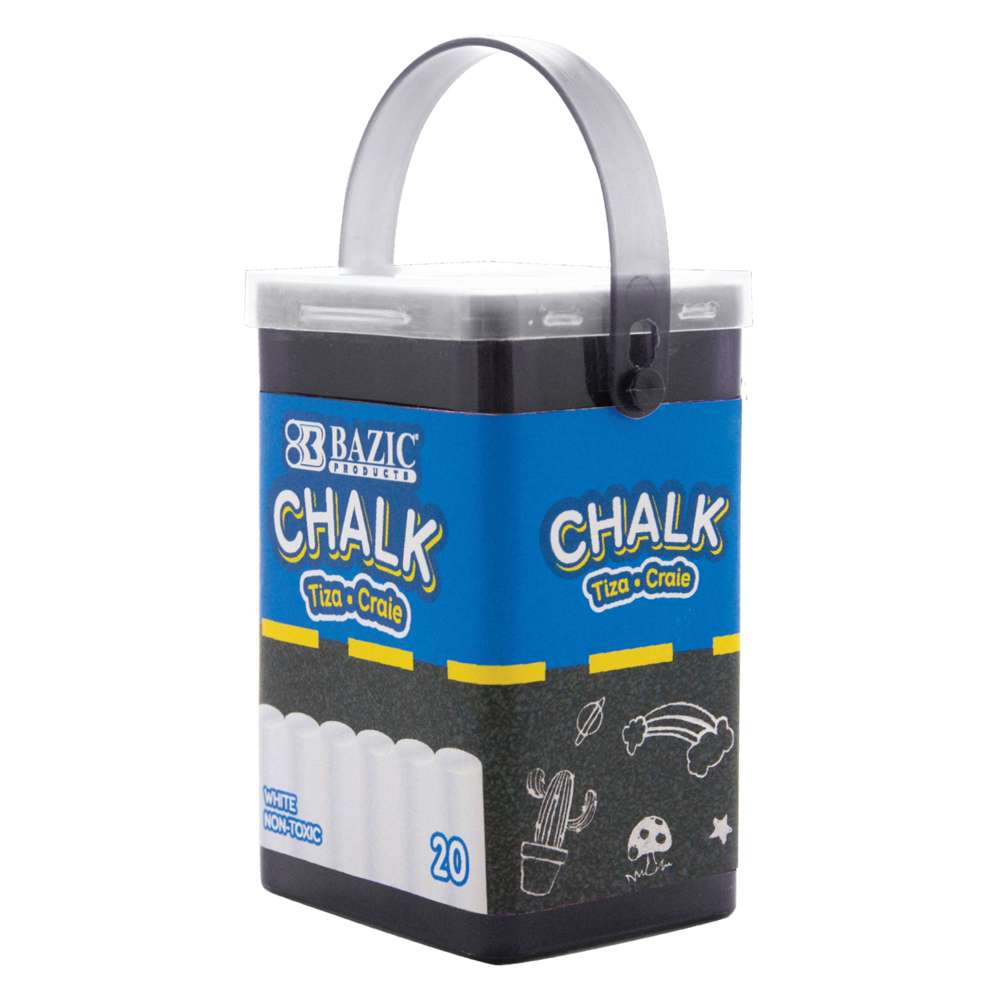 BAZIC Assorted Color Chalk, Standard Size Blackboard Chalks (24/Pack),  24-Packs
