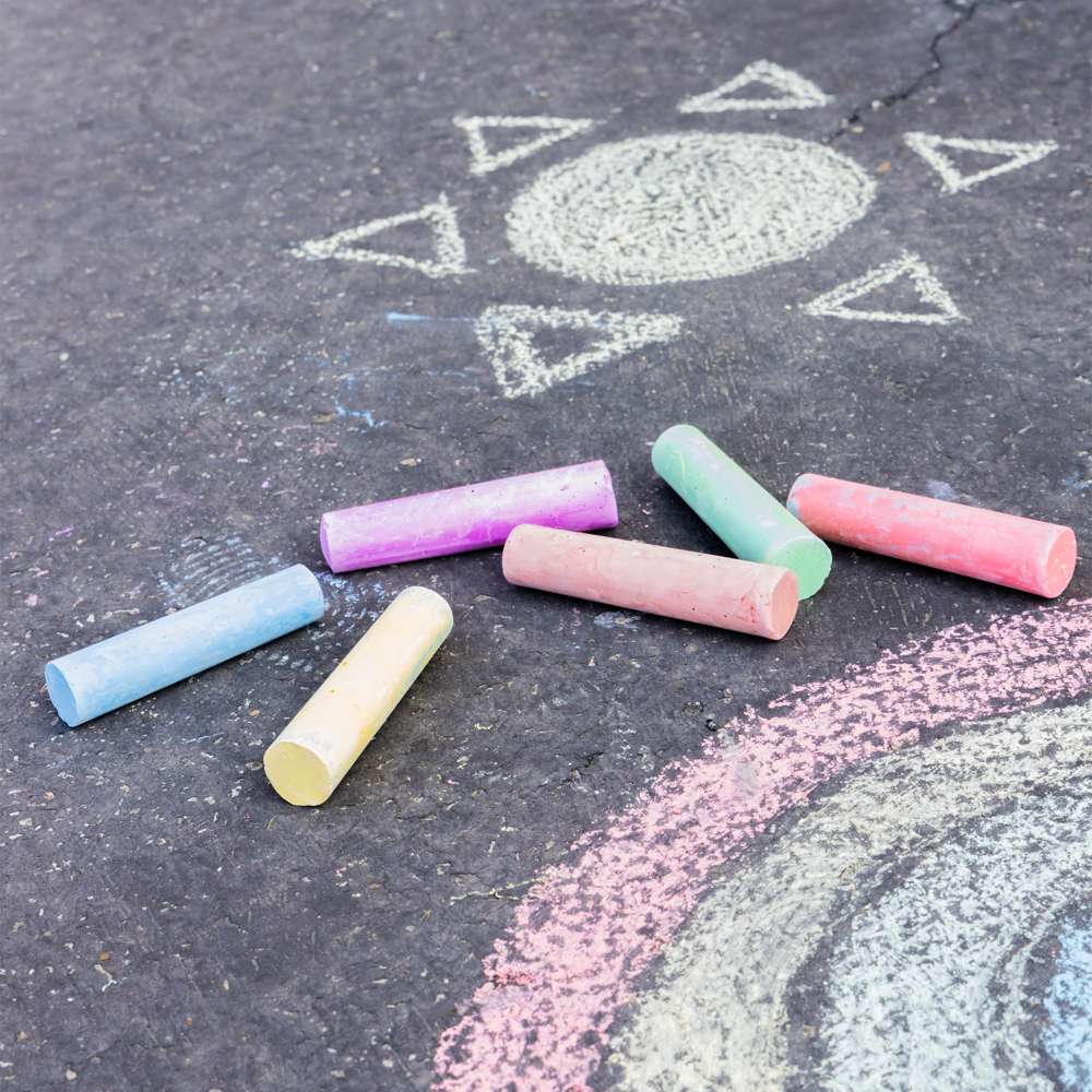 Bazic 2410 Jumbo Sidewalk Chalks Multi Color - 6 per Pack