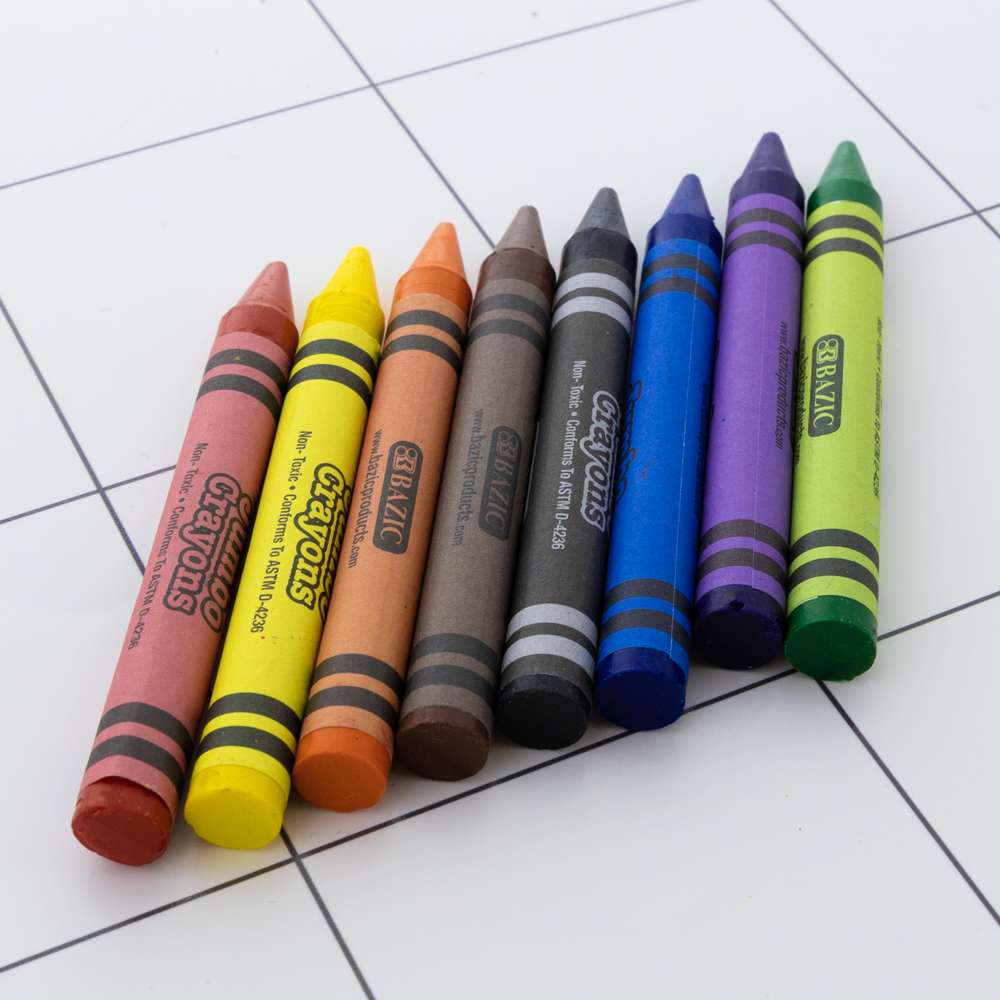 Bazic 12 Color Double- Ended Premium Super Jumbo Crayons