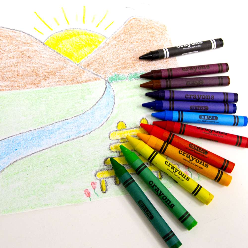 BAZIC Premium Washable Jumbo Crayons 8 Color - Bazicstore