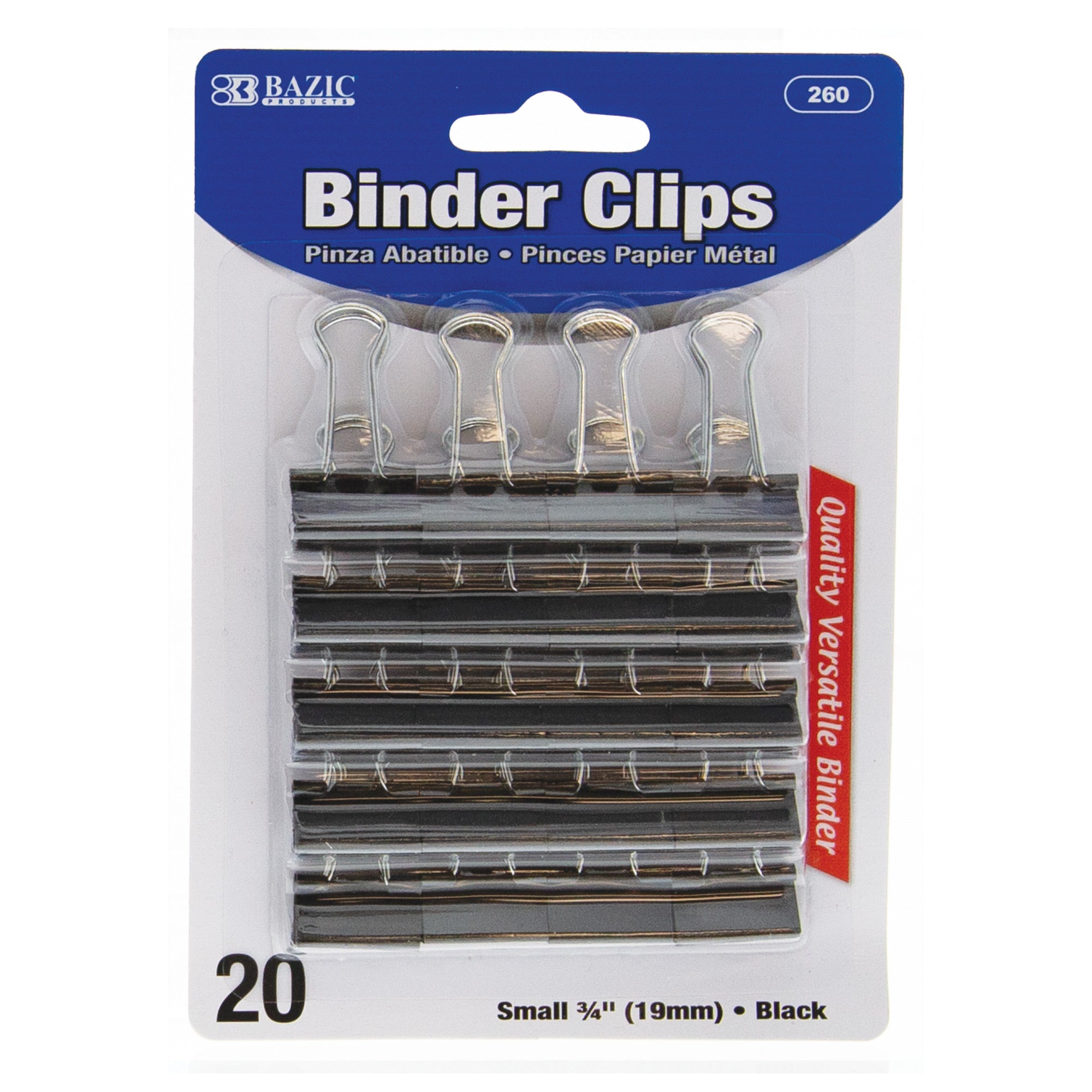 Small 3/4" (19mm) Black Binder Clip