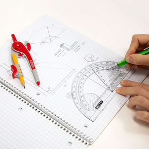 Scale-Arm Compass w/ #2 Wood Pencil & 6" Protractor Set