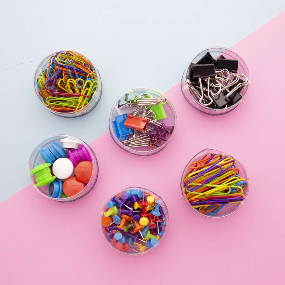 Push Pin, Paper Clip, Binder Clip, Magnetic Button Combo Sets