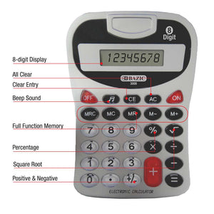 Desktop Calculator 8-Digit Silver w/ Tone