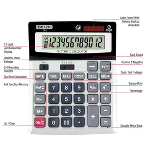 Desktop Calculator 12-Digit w/ Profit Calculation & Tax Functions