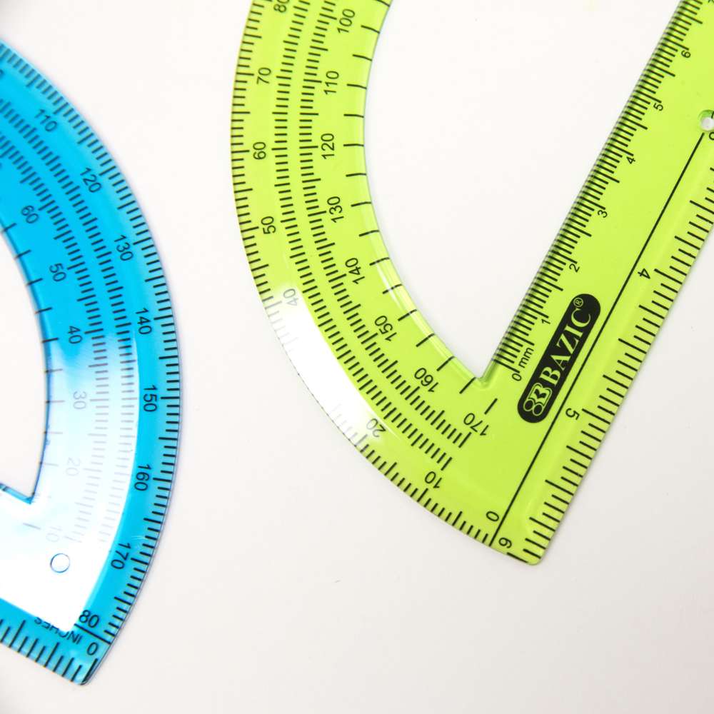 Protractor Assorted Color Real Stick With A Protractor