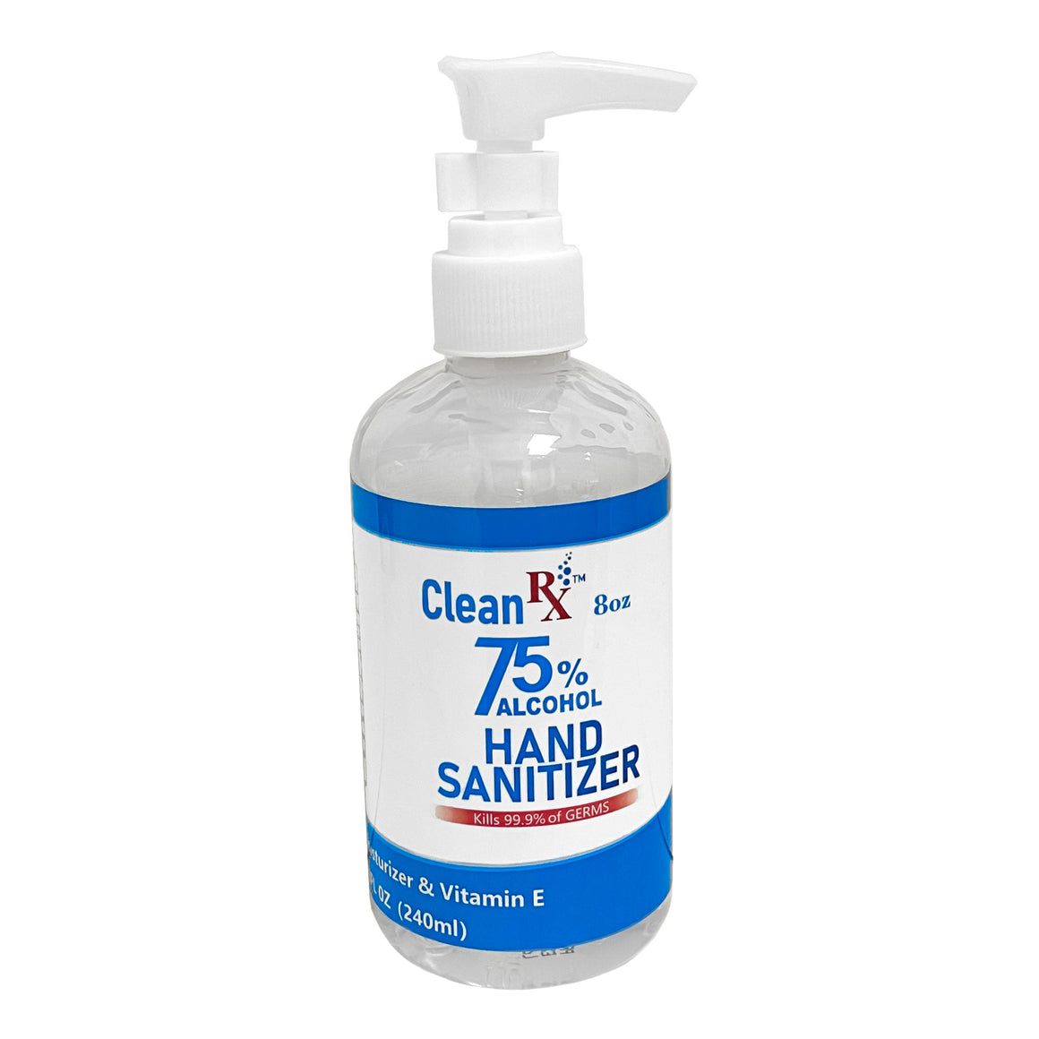 CLEAN RX 75% Alcohol Hand Sanitizer 8 FL OZ (240 mL)