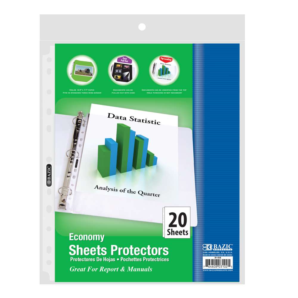 Sheet Protectors for 3 Ring Binder - 100 Premium Clear Plastic Page  Protectors for 3 Ring Binder - Sleeves 8.5 X 11 for Paper & Documents -  China Sheet Protector, File Protector