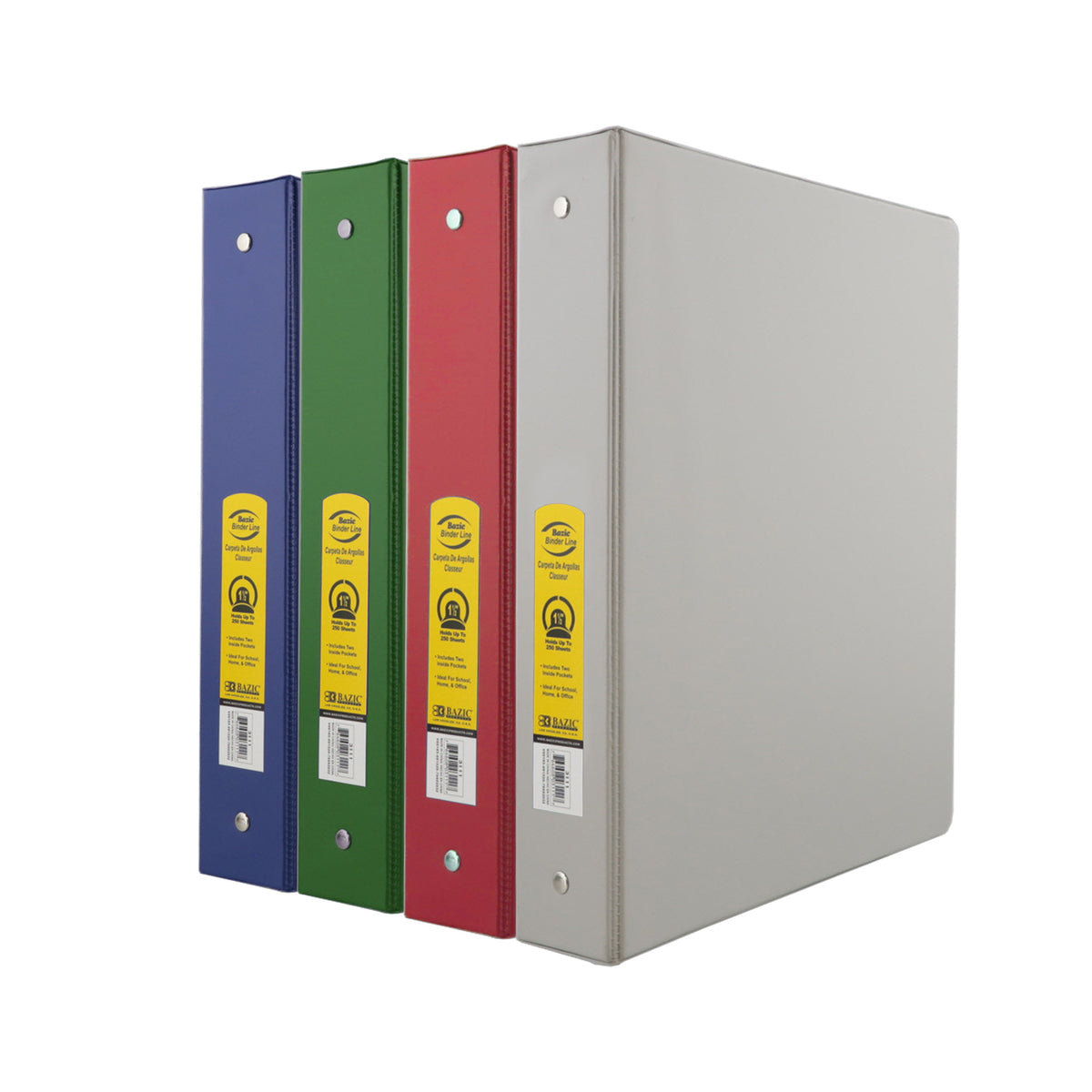1.5" Assorted Color 3-Ring Binder w/ 2-Pockets