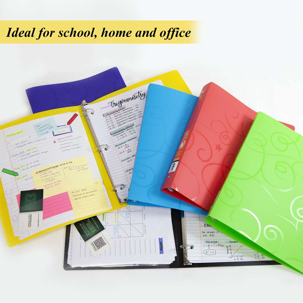1&quot; Swirl Poly 3-Ring Binder w/ Pocket