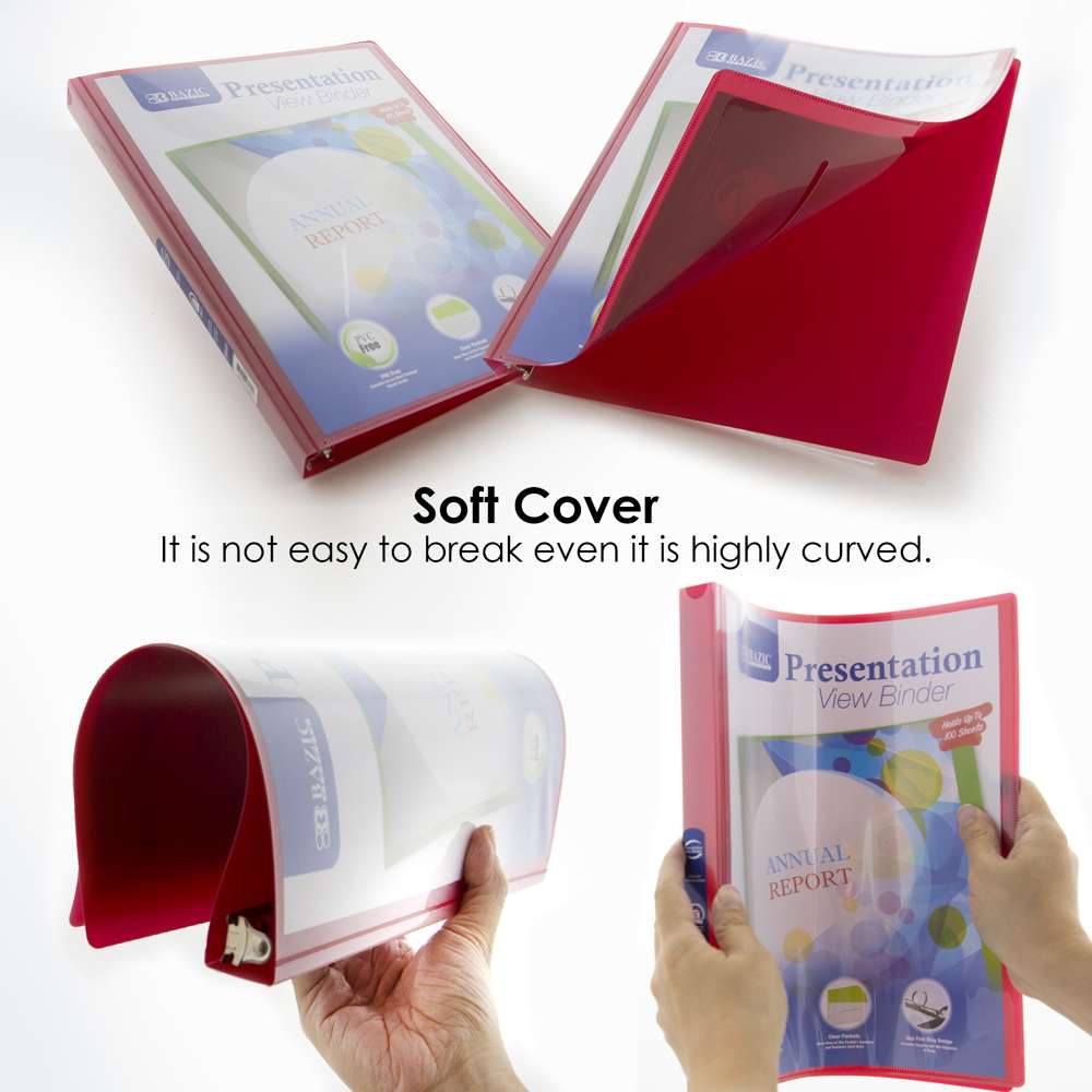 0.5&quot; Poly 3-Ring View Presentation Binder w/ Pocket