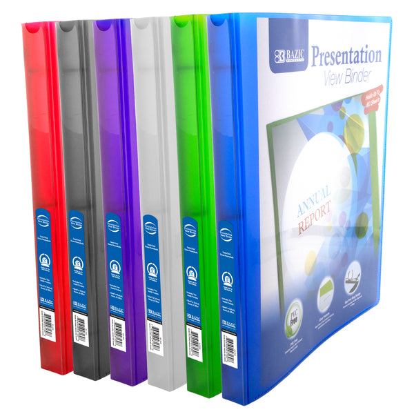 1/2" Poly 3-Ring Presentation View Binder w/ Pocket