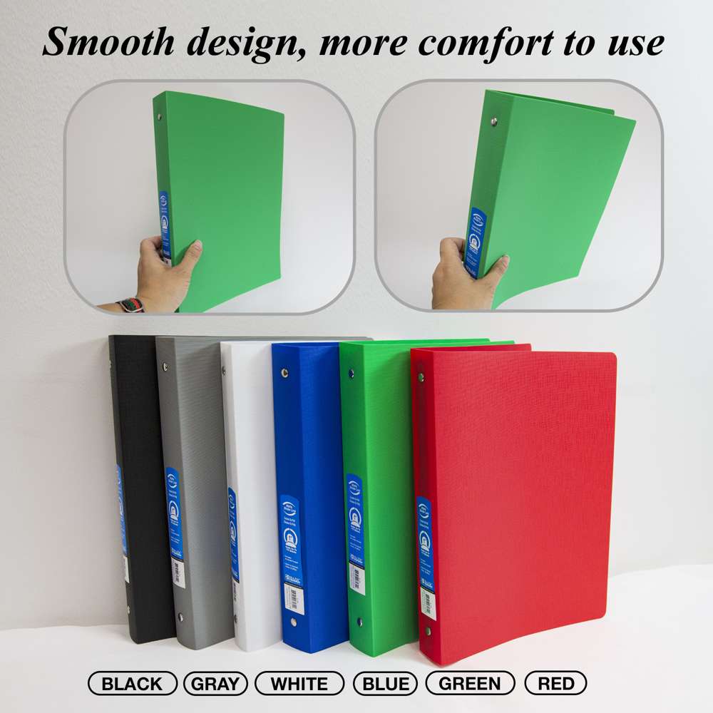 BAZIC 3-Ring Binder 1/2 Inch - Cyan, Holds 100 Sheets, Clear View Cover, 1 Count - View #2