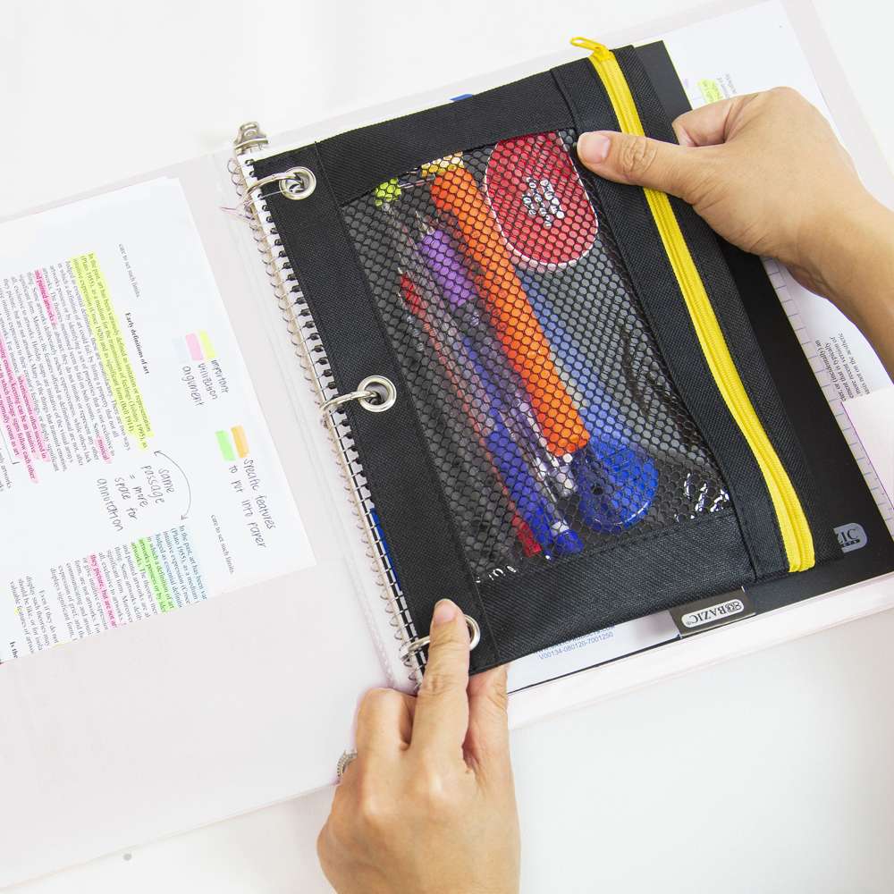 Binder 1.5&quot; White 3-Ring w/ 2-Pockets